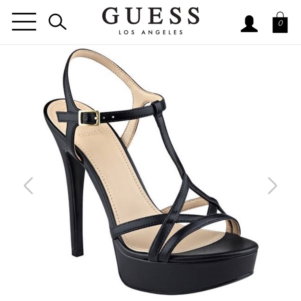 Guess Black Strappy High Heels
